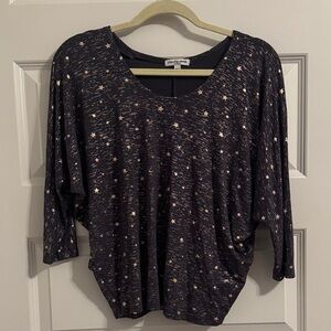 Cato Black and Gold Starry Long Sleeve Top